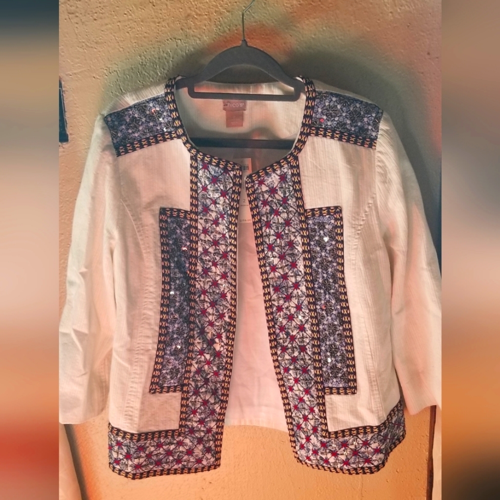 Brand new Chico's embellished jacket